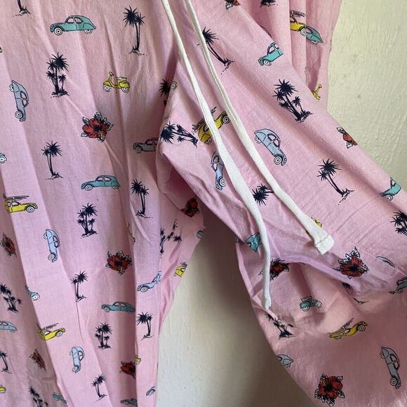 Gap Dreamer Print Poplin Pajamas Women’s XL Pink Cars Flowers Cotton Drawstring - Picture 3 of 8